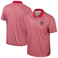 Polo rayé rouge Colosseum NC State Wolfpack pour homme