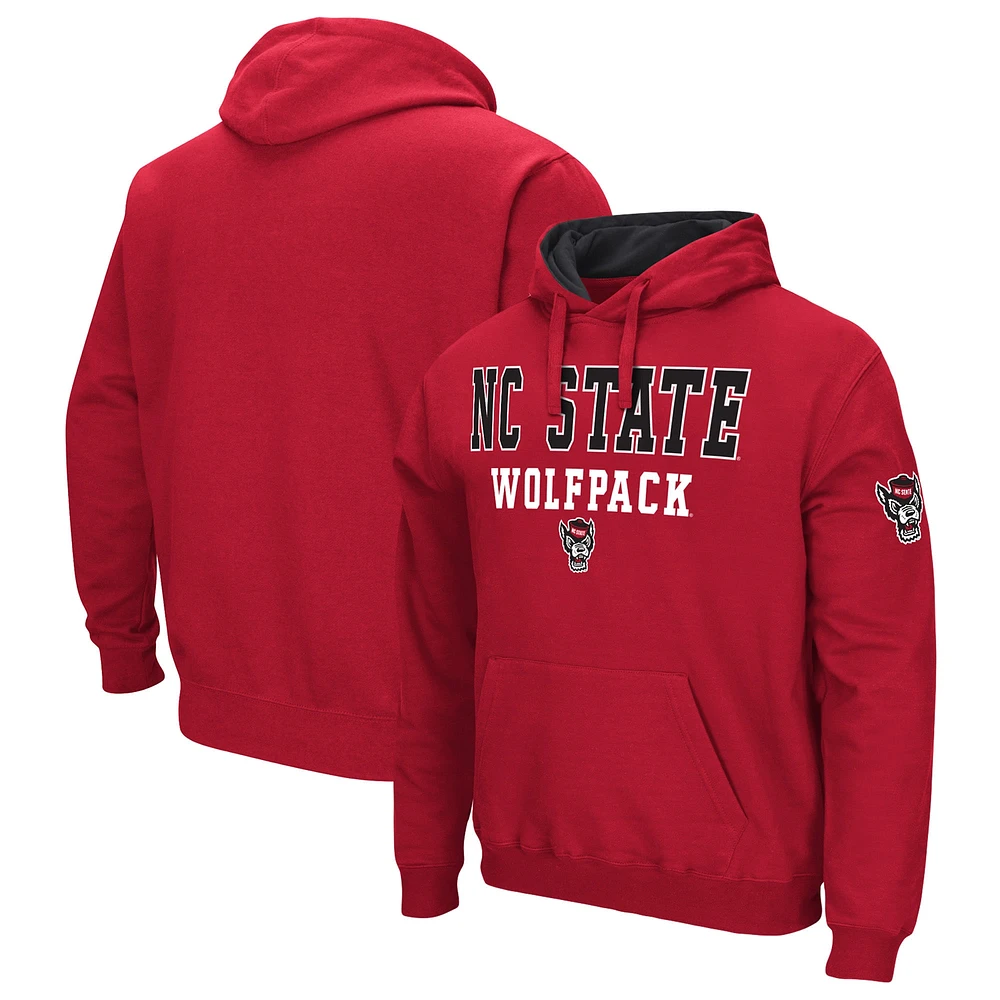 Men's Colosseum Red NC State Wolfpack Sunrise Pullover Hoodie