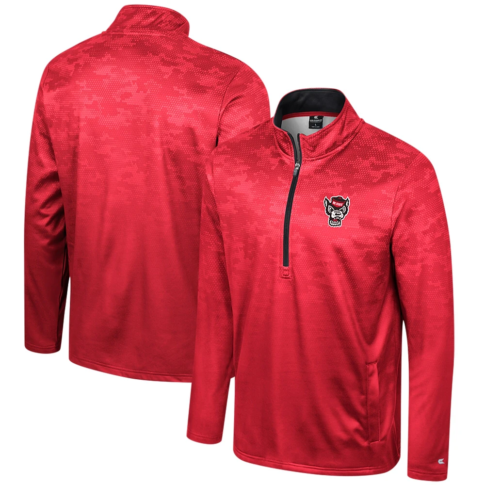 Men's Colosseum  Red NC State Wolfpack The Machine Half-Zip Jacket