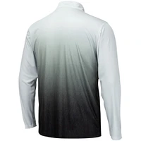 Haut à manches longues avec fermeture éclair quart Colosseum Charcoal/NC State Wolfpack Magic Ombre pour hommes