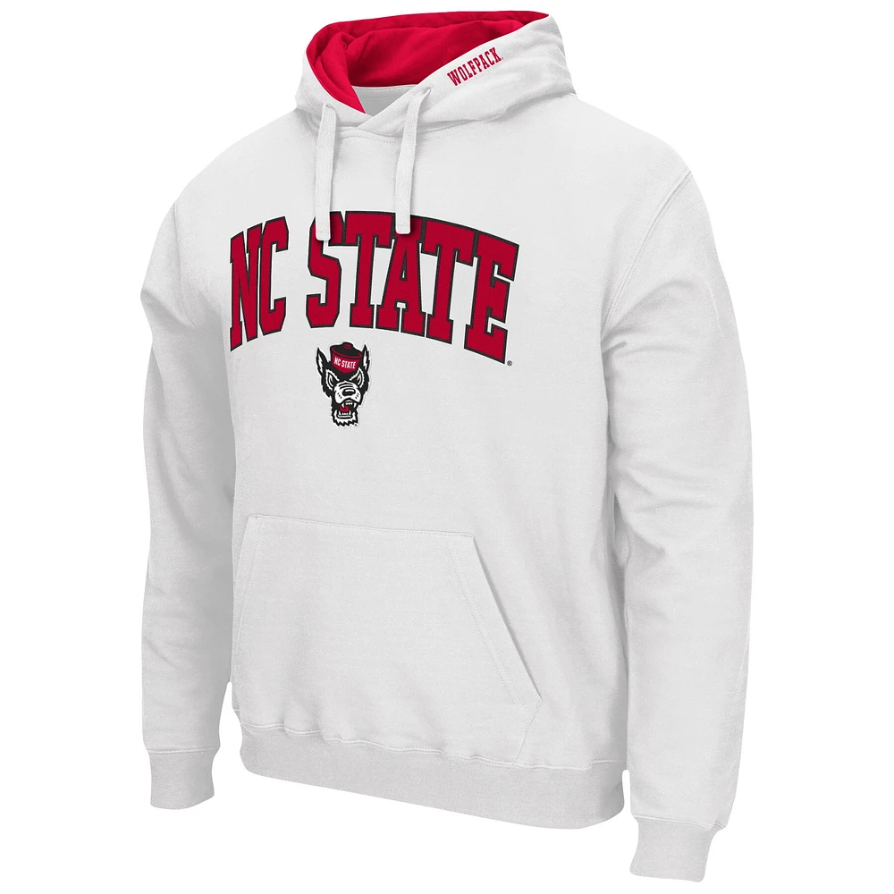 Chandail à capuchon Colosseum White NC State Wolfpack Arch & Logo 3.0 pour hommes