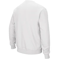 Men's Colosseum White NC State Wolfpack Arch & Logo Crew Neck Sweatshirt