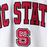 Men's Colosseum White NC State Wolfpack Arch & Logo Crew Neck Sweatshirt
