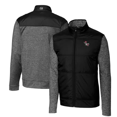 NC State Wolfpack Cutter & Buck Vault Stealth Hybrid Quilted Full-Zip Windbreaker Jacket