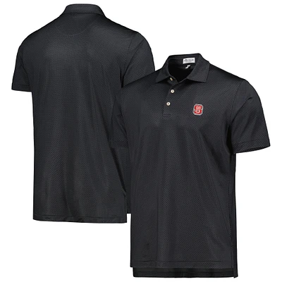 Men's Peter Millar Black NC State Wolfpack Dolly Performance Jersey Polo