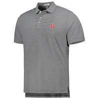 Men's Peter Millar Black NC State Wolfpack Jubilee Striped Performance Jersey Polo