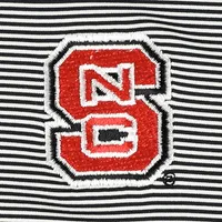 Men's Peter Millar Black NC State Wolfpack Jubilee Striped Performance Jersey Polo