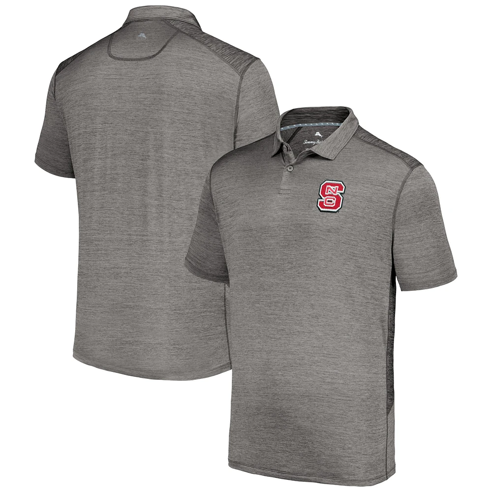 Polo Tommy Bahama NC State Wolfpack Delray IslandZone gris pour hommes