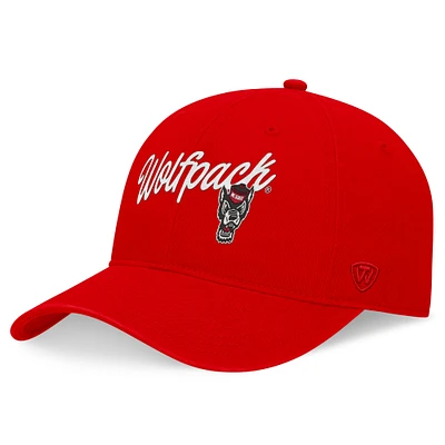 Casquette ajustable NC State Wolfpack Heritage CeeCee pour homme Top of the World Red