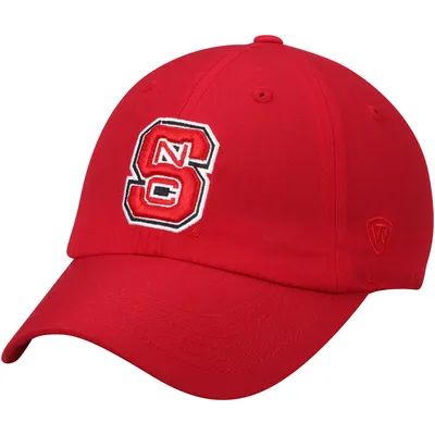 NC State Wolfpack Top of the World Primary Logo Staple Adjustable Hat - Red