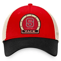 Casquette réglable Top of the World Red NC State Wolfpack Refined Trucker pour hommes