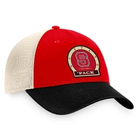 Casquette réglable Top of the World Red NC State Wolfpack Refined Trucker pour hommes