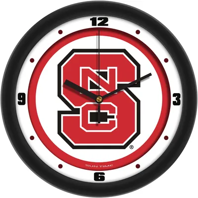 NC State Wolfpack 11.5'' Suntime Premium Glass Face Traditional Logo Wall Clock