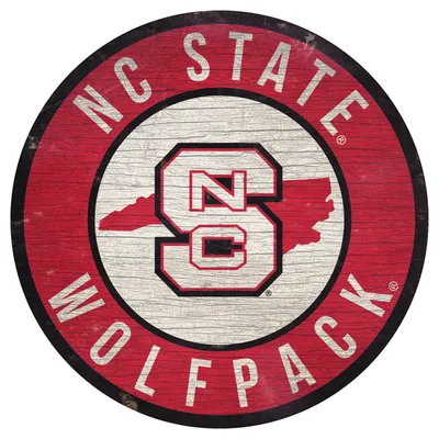 NC State Wolfpack 12'' x 12'' State Circle Sign