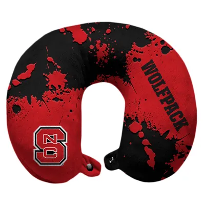 NC State Wolfpack 12'' x 13'' Splatter Print Polyester Travel Pillow