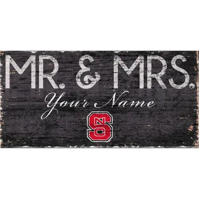 NC State Wolfpack 12" x 6" Personalized Mr. & Mrs. Sign