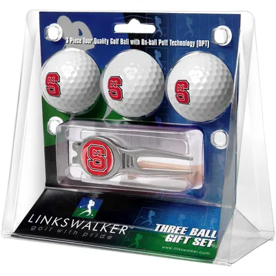 NC State Wolfpack 3-Ball Golf Ball Gift Set with Kool Divot Tool