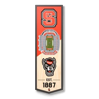 NC State Wolfpack 6'' x 19'' 3D StadiumView Banner
