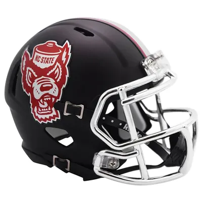 NC State Wolfpack Riddell Noir Howl Speed ​​Mini Casque