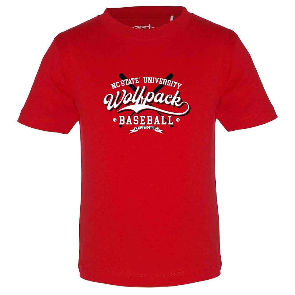 T-shirt de baseball rouge NC State Wolfpack Toni pour tout-petits