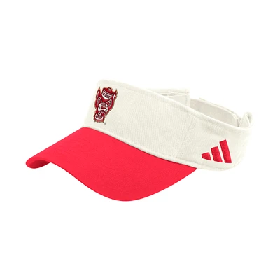 Visière ajustable unisexe adidas blanche NC State Wolfpack Dugout