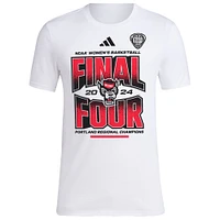 T-shirt unisexe adidas blanc NC State Wolfpack 2024 NCAA tournoi de basket-ball féminin March Madness Final Four Locker Room