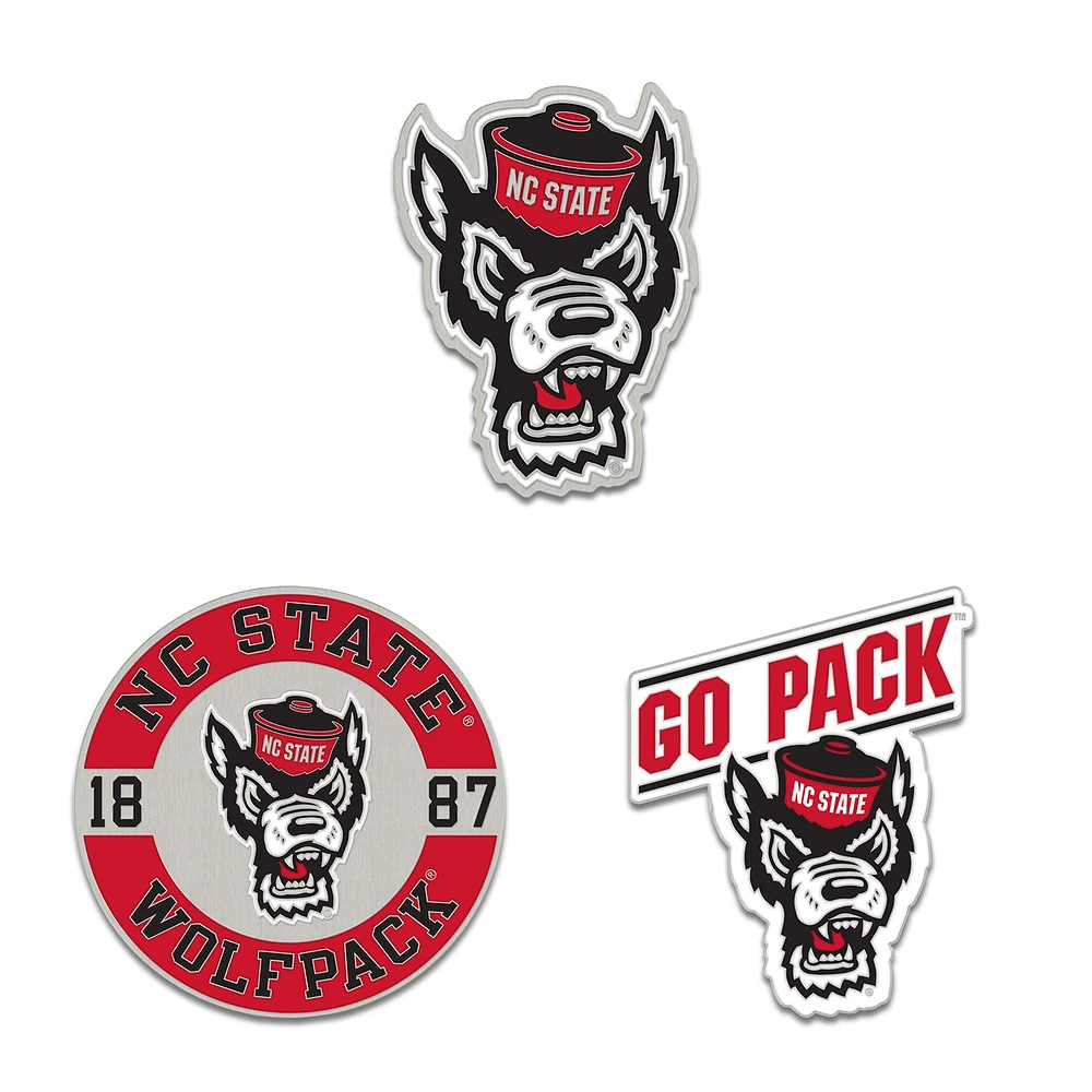 Ensemble de pin de collection WinCraft NC State Wolfpack en trois pièces