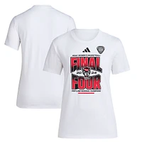 T-shirt adidas blanc pour femmes NC State Wolfpack 2024 NCAA Women's Basketball Tournament March Madness Final Four Locker Room