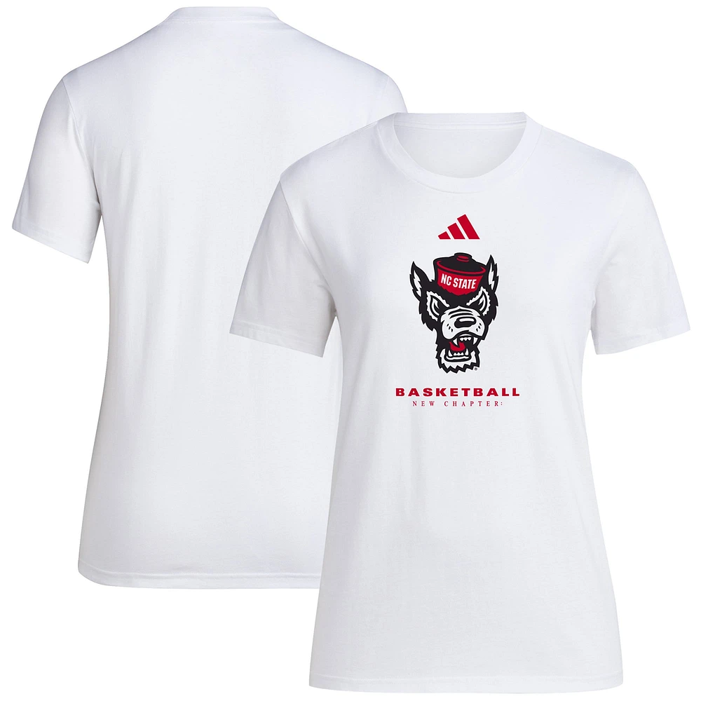 T-shirt blanc adidas NC State Wolfpack Bench pour femme