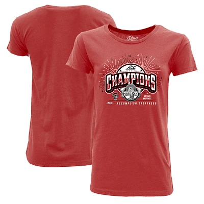 T-Shirt des champions du tournoi de conférence basket-ball pour hommes, bleu 84 rouge NC State Wolfpack 2024 ACC, vestiaire