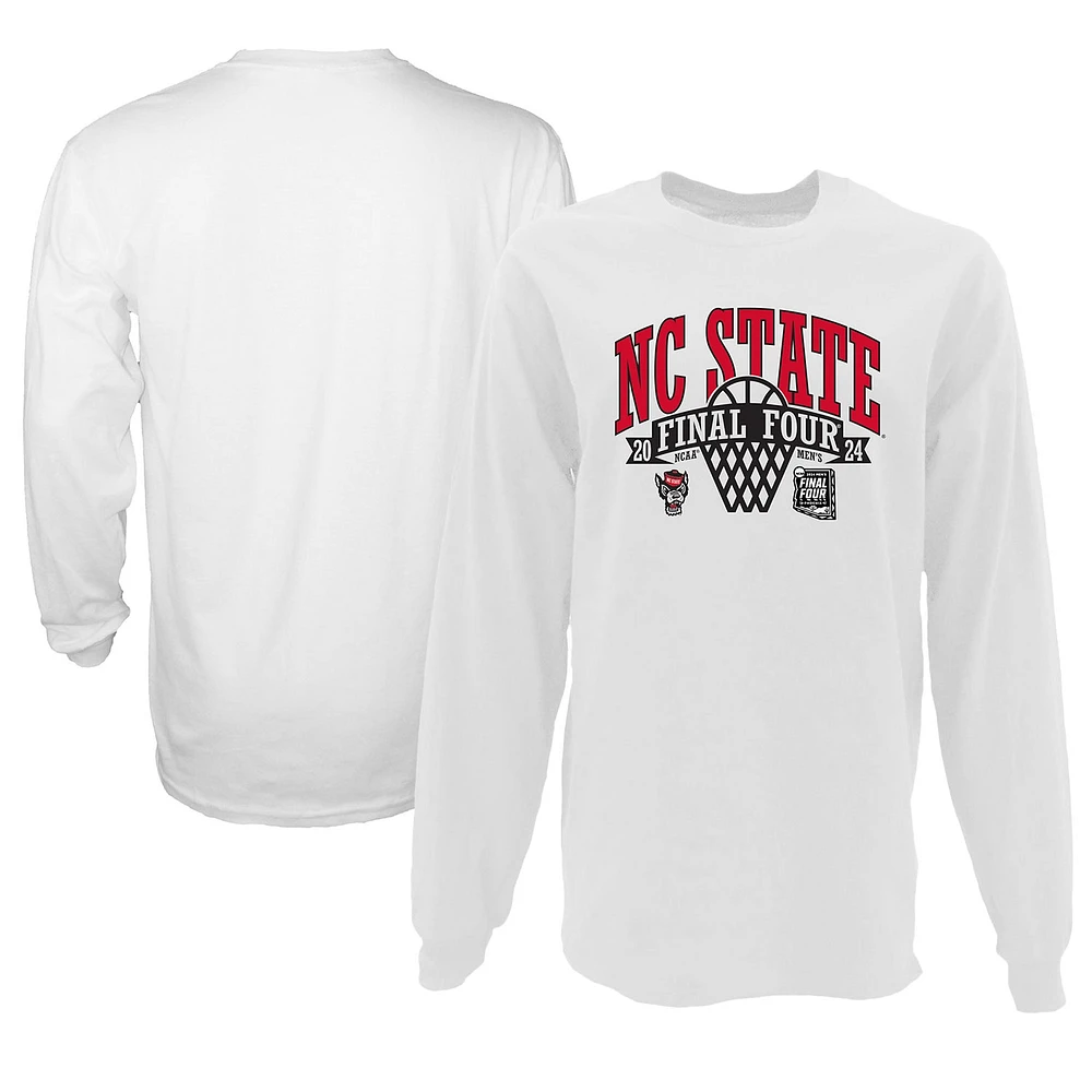 T-shirt surdimensionné à manches longues pour femmes, bleu 84 blanc, NC State Wolfpack 2024, tournoi de basket-ball masculin la NCAA, March Madness Final Four