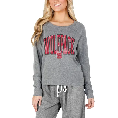 NC State Wolfpack Concepts Sport Women's Mainstream Terry Long Sleeve T-Shirt - Gray