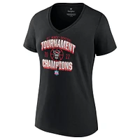 Women's Fanatics Black NC State Wolfpack 2022 ACC Basketball Conference Tournament Champions V-Neck T-Shirt