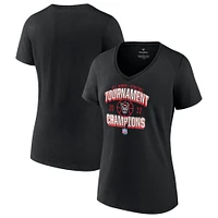 Fanatics Black NC State Wolfpack 2022 ACC Champions du tournoi de conférence basket-ball féminin T-shirt à col en V