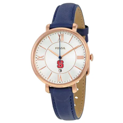NC State Wolfpack Fossil Women's Jacqueline Leather Watch
