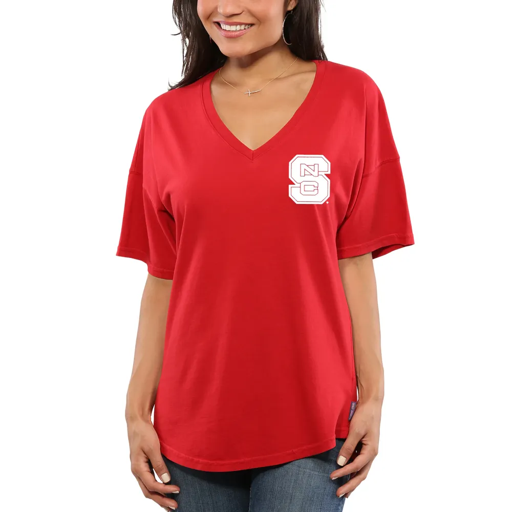 T-shirt oversize en jersey rouge NC State Wolfpack Spirit pour femme