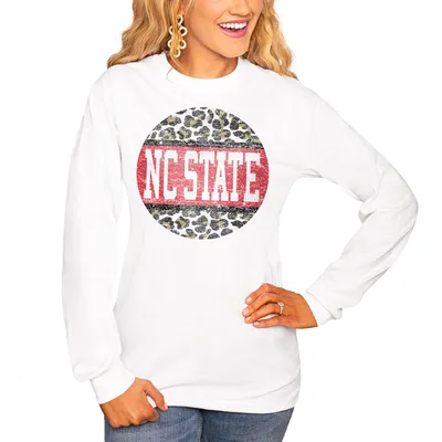 NC State Wolfpack Women's Scoop & Score Long Sleeve T-Shirt - White