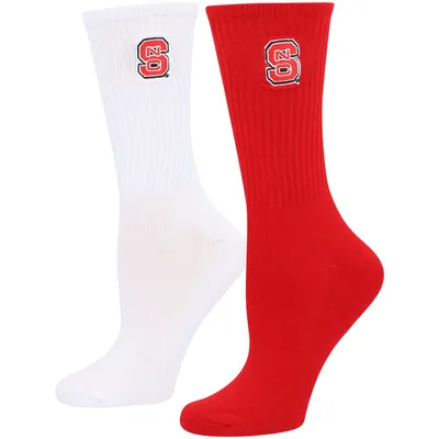 NC State Wolfpack ZooZatz Women's 2-Pack Quarter-Length Socks - Red/White