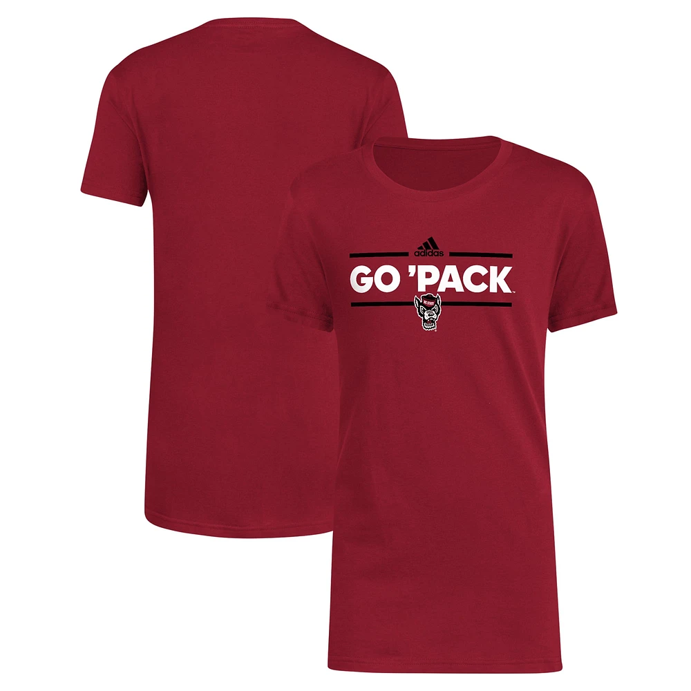 T-shirt adidas rouge NC State Wolfpack Basic Dassler pour jeunes