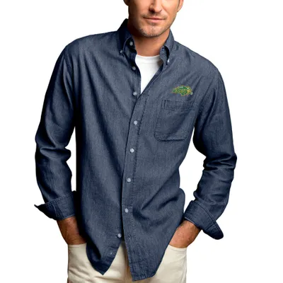 NDSU Bison Hudson Denim Long Sleeve Button-Down Shirt - Blue