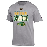 T-shirt gris pour hommes Champion NDSU Bison 2024 NCAA FCS Football National Champions Vestiaire