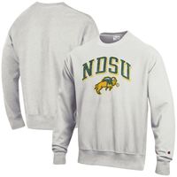 Men's Champion Gray NDSU Bison Arch Over Logo Reverse Weave Pullover Sweatshirt