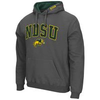 Men's Colosseum Charcoal NDSU Bison Arch and Logo Pullover Hoodie