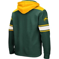 Men's Colosseum Green NDSU Bison 2.0 Lace-Up Pullover Hoodie