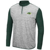 Men's Colosseum Heather Gray/Green NDSU Bison Prospect Quarter-Zip Jacket