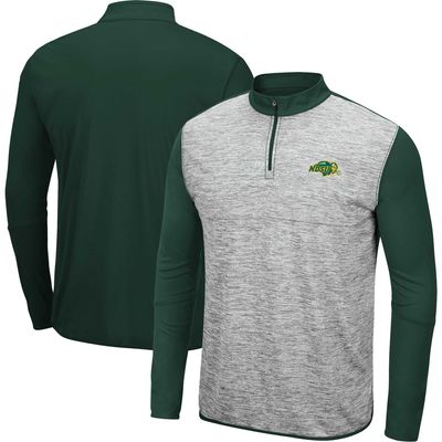 Men's Colosseum Heather Gray/Green NDSU Bison Prospect Quarter-Zip Jacket