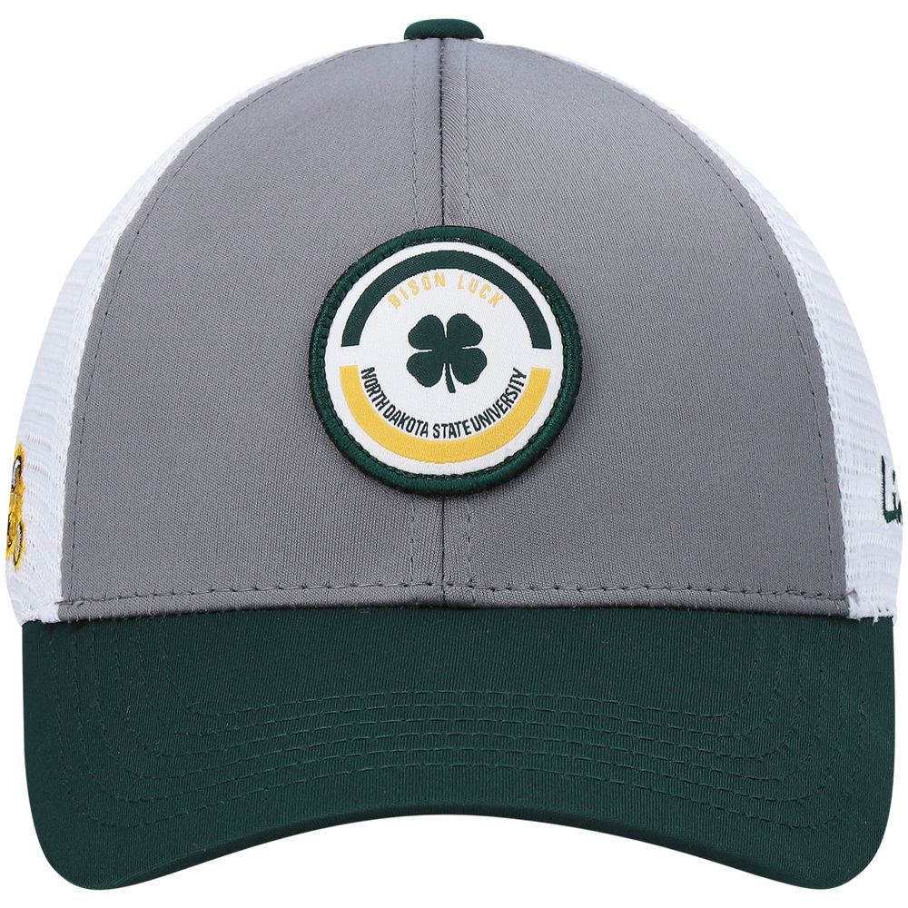 Men's Green/Gray NDSU Bison Motto Trucker Snapback Hat