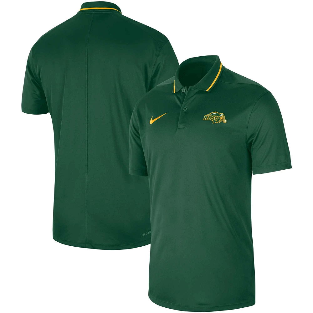 Men's Nike Green NDSU Bison 2023 Sideline Coaches Performance Polo