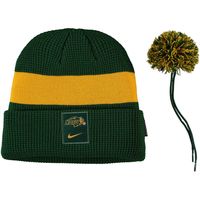 Men's Nike Green NDSU Bison Logo Sideline Cuffed Knit Hat with Pom