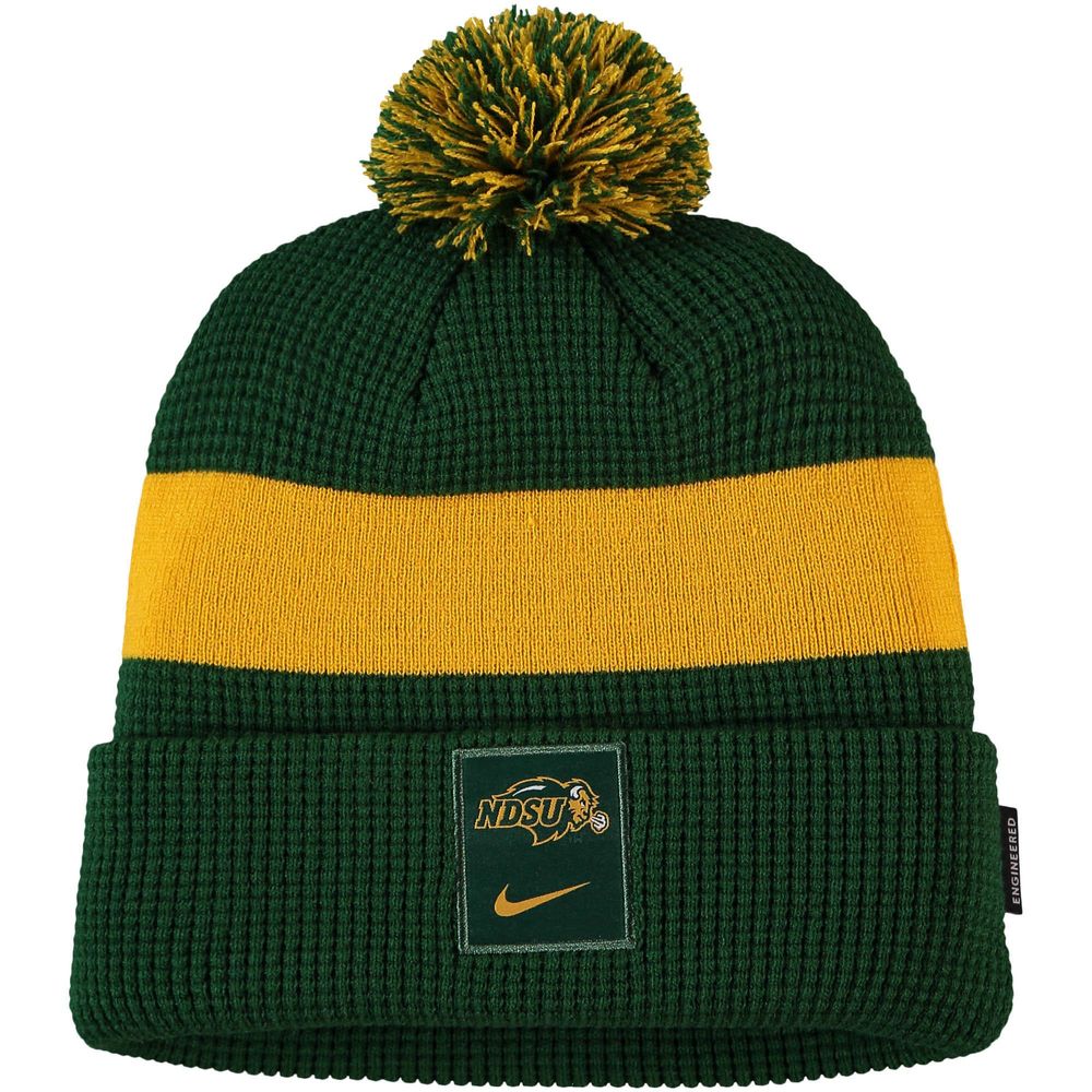 Men's Nike Green NDSU Bison Logo Sideline Cuffed Knit Hat with Pom